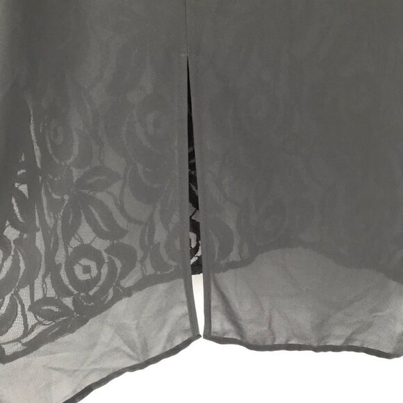 Apt. 9 Grey‎ Lace Short Sleeve Sheer Hi-Lo Shirt Woman Small Flowy Elegant NWT - Picture 3 of 6